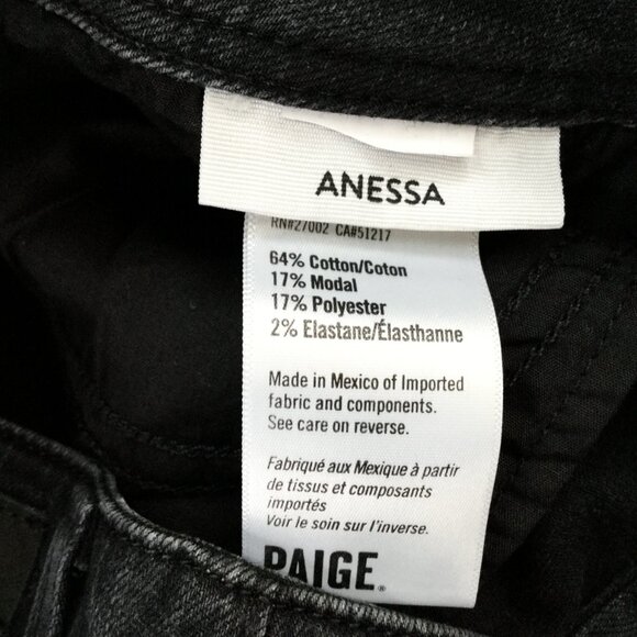 Paige Anessa High-Rise Wide-Leg Cropped Black Jean 30 - Picture 5 of 10